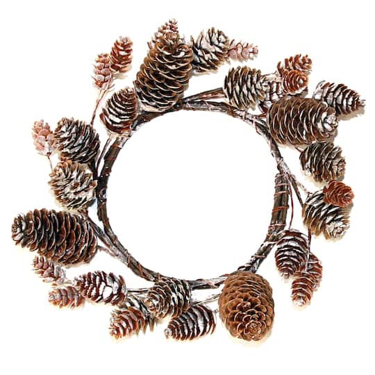 4.25" Pinecone Pillar Candle Rings, 2ct.
